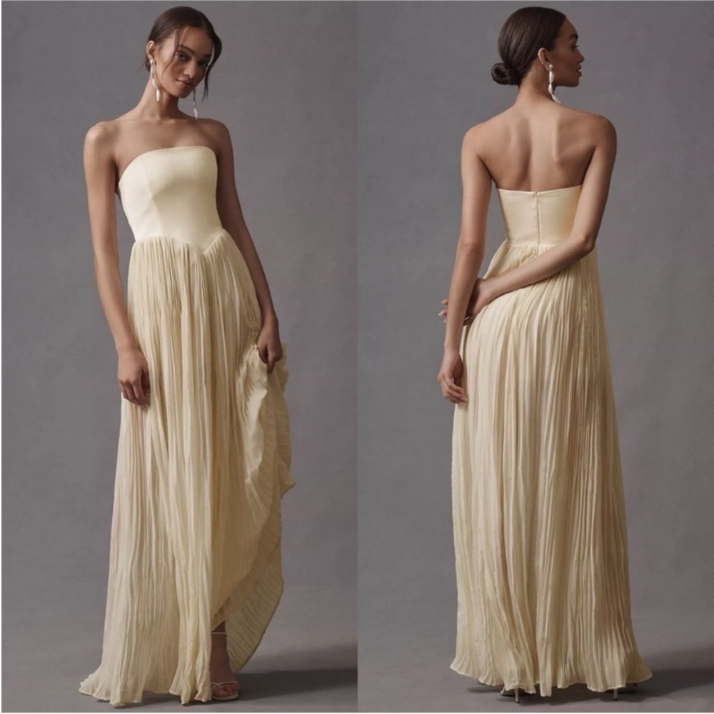 Anthropologie Delfi Lourdes Corset Dress Bridal Buttercream (M)